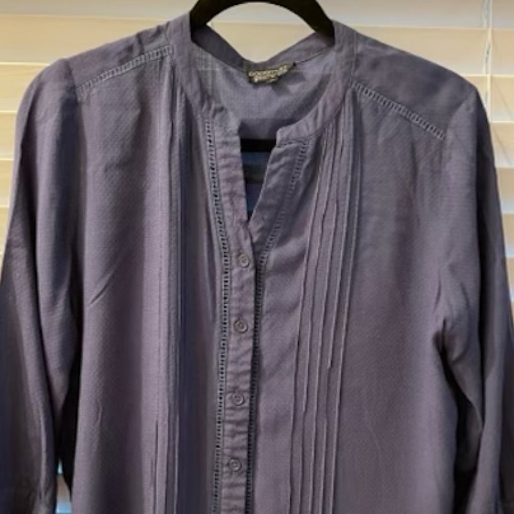 Stitch Fix Design - Navy Blue Blouse Womens Size Medium  - Button up Front